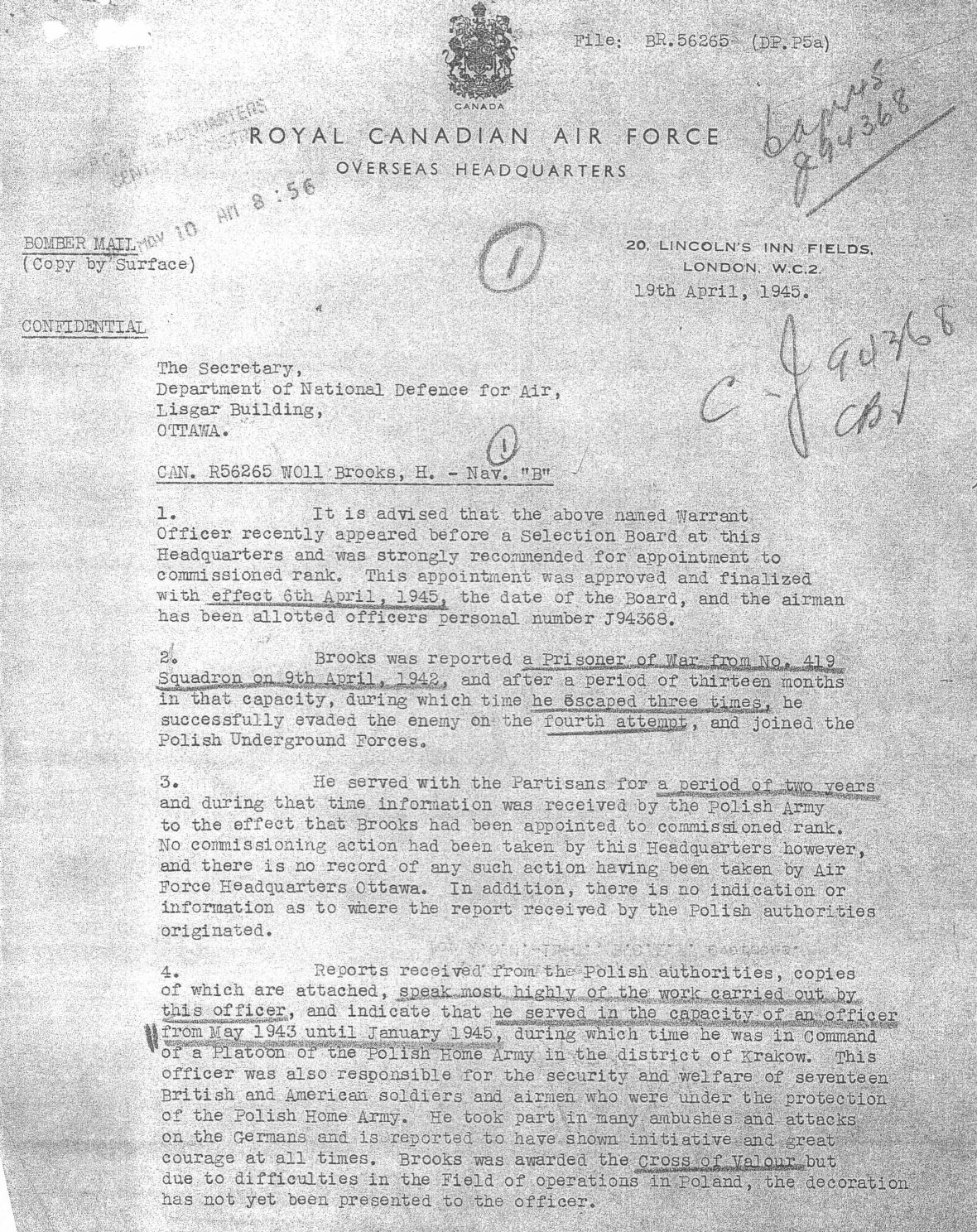 Image Letter 19 April 1945